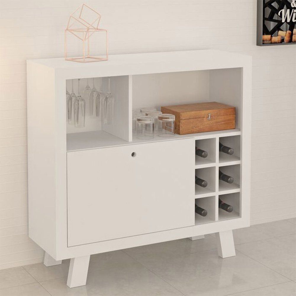 Adega Bar Grande para Sala de Estar Decorativa AD5002 MDP Branco - Gran Belo