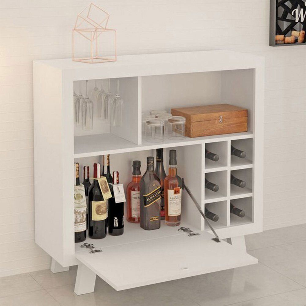 Adega Bar Grande para Sala de Estar Decorativa AD5002 MDP Branco - Gran Belo