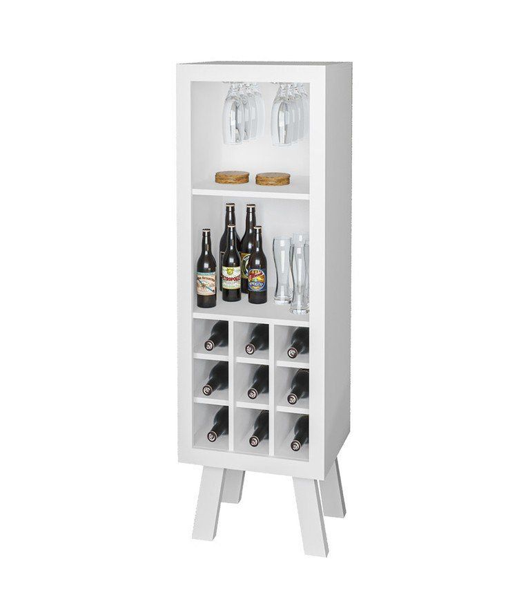 Adega Bar para Sala de Estar Decorativa AD5000 MDP Branco - Gran Belo