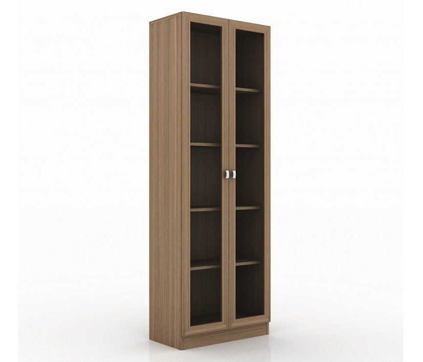 Armário Estante Alto Porta de Vidro ME4115 MDP Amendoa G69