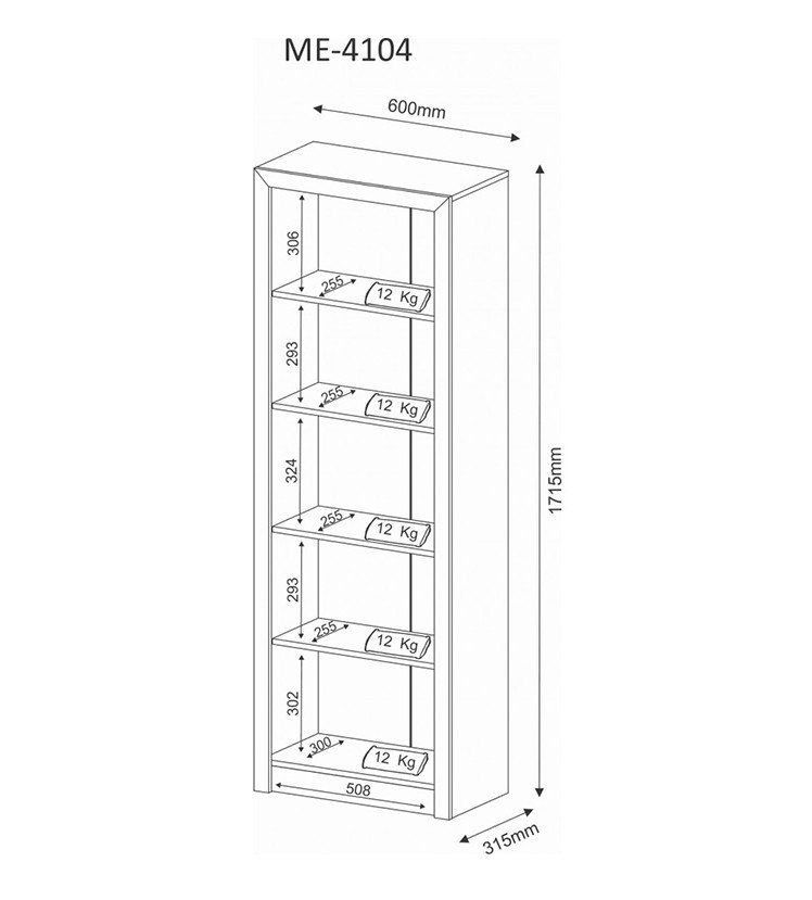 Armário Estante Alto para Escritório Home Office ME4104 MDP Amendoa G69 - Gran Belo