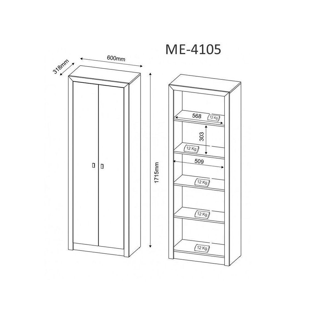 Armário Estante Alto para Escritório Home Office ME4105 MDP Branco - Gran Belo