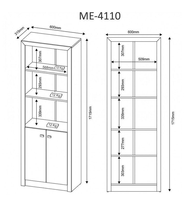 Armário Estante Alto para Escritório Home Office ME4110 MDP Amendoa G69 - Gran Belo