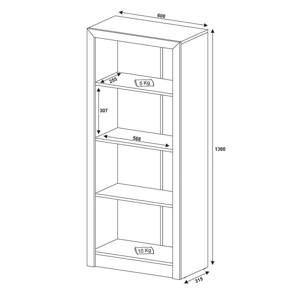 Armário Estante Alto para Escritório Home Office ME4137 MDP Amendoa G69 - Gran Belo