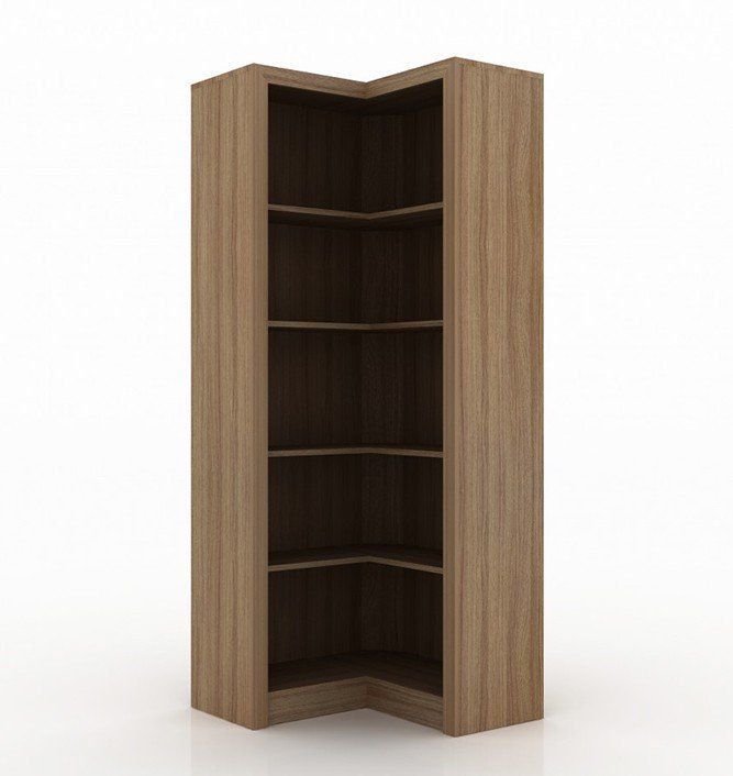 Armário Estante de Canto Alto para Escritório Home Office ME4132 MDP Amendoa G69 - Gran Belo