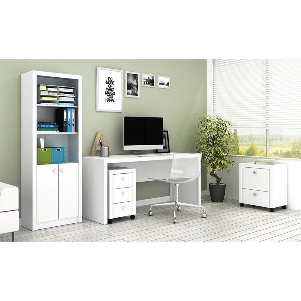 Conjunto para Escritório 04 Peças Branco - Tecno Mobili