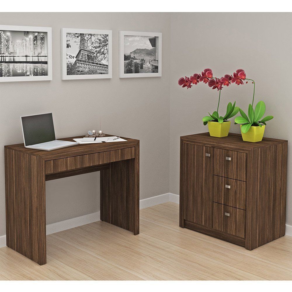 Conjunto para Home Office 02 Peças Nogal - Tecno Mobili