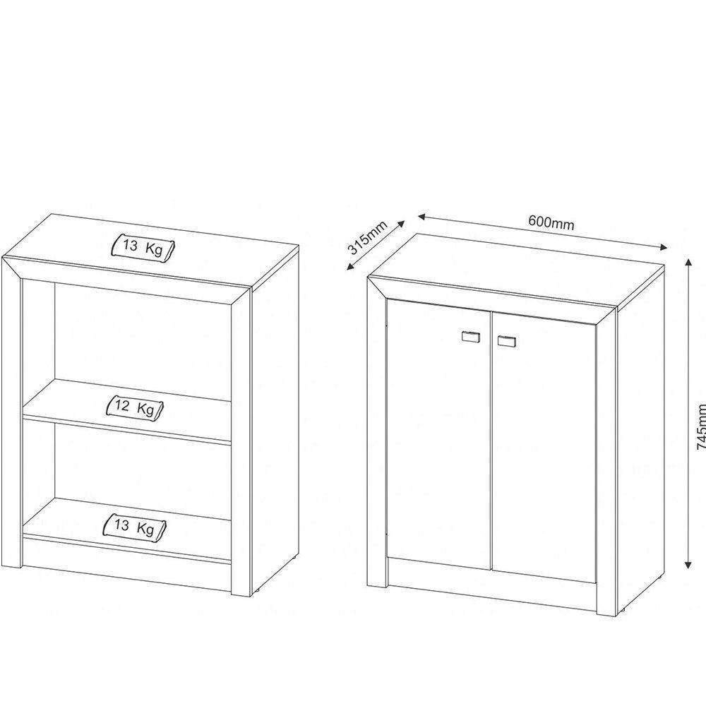 Conjunto para Home Office Ideal 03 Peças Nogal - Tecno Mobili