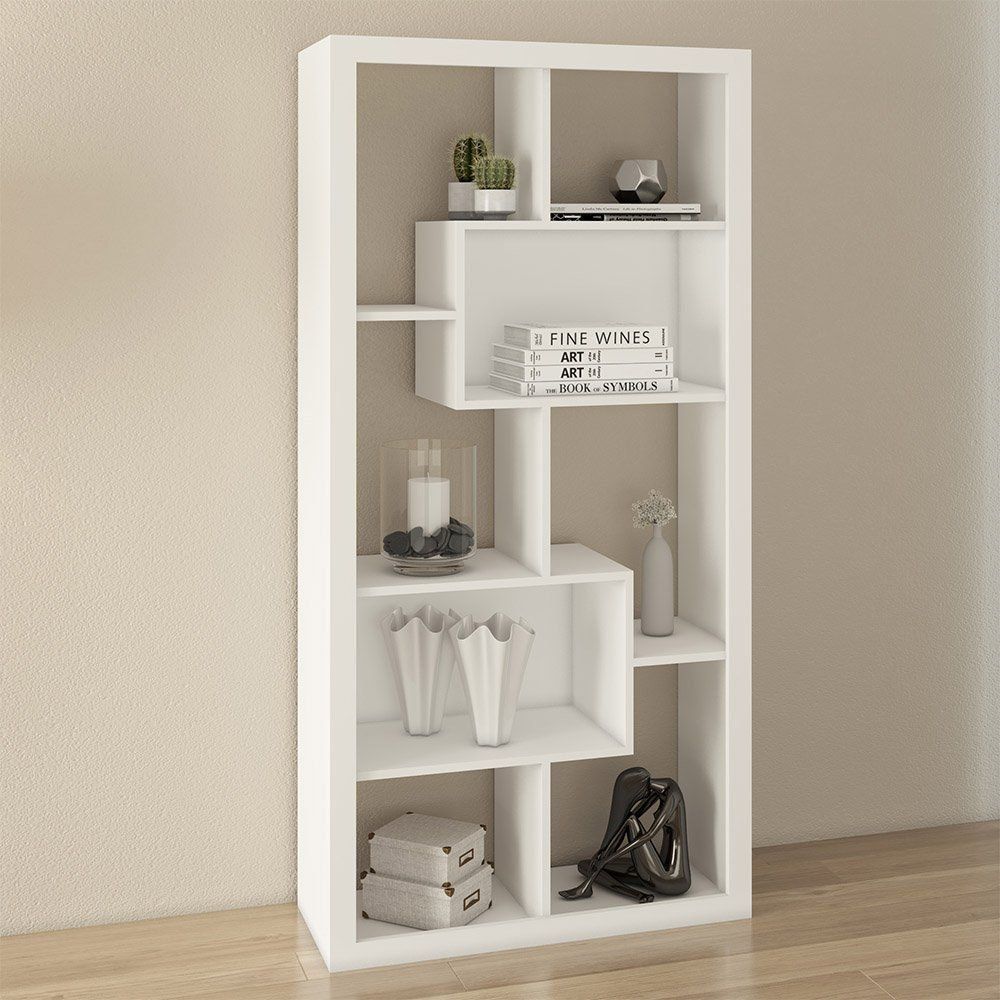 Estante Aberta Escritório Sala de Estar Home Ofice E1712 MDP Branco - Gran Belo