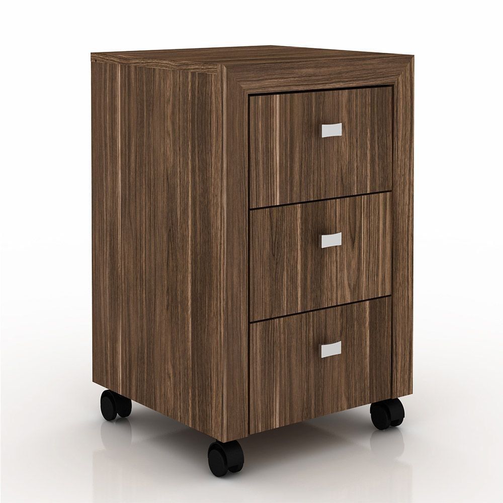 Gaveteiro para Escritório Home Office ME4108 MDP Nogal - Gran Belo