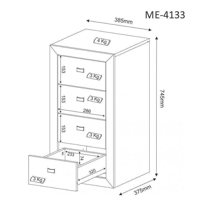 Gaveteiro para Escritório Home Office ME4133 MDP Amendoa G69 - Gran Belo