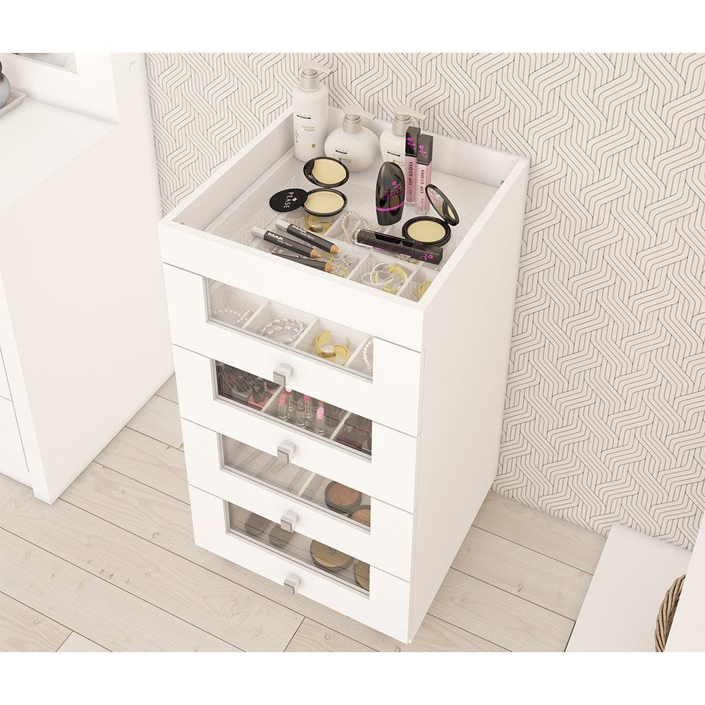 Gaveteiro para Escritório Home Office PE2009 MDP Branco - Gran Belo