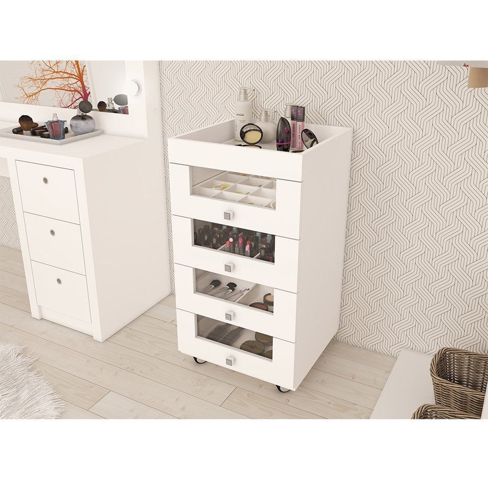 Gaveteiro para Escritório Home Office PE2009 MDP Branco - Gran Belo
