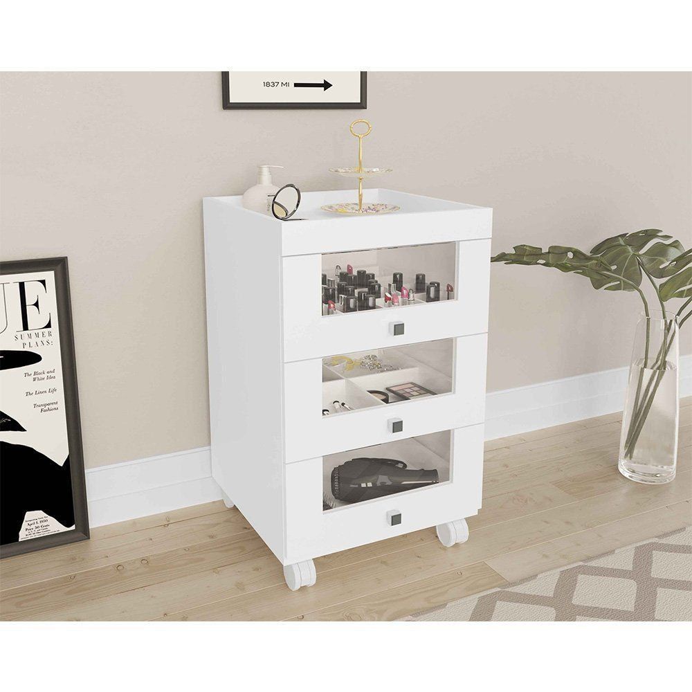 Gaveteiro para Escritório Home Office PE2013 MDP Branco - Gran Belo