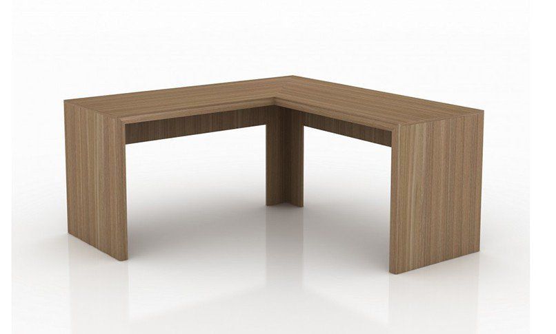 Mesa Angular para Escritório Home Office ME4116 MDP Amendoa G69 - Gran Belo