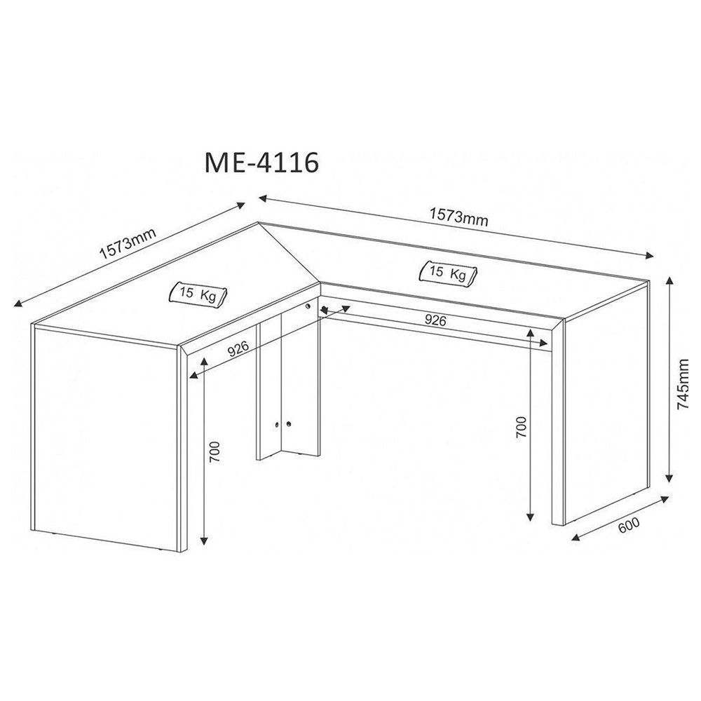 Mesa Angular para Escritório Home Office ME4116 MDP Branco - Gran Belo