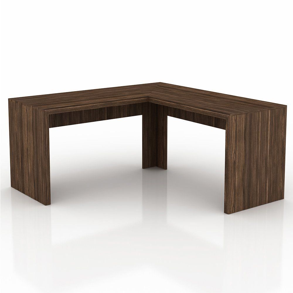 Mesa Angular para Escritório Home Office ME4116 MDP Nogal - Gran Belo