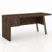 Mesa com 2 Gavetas para Escritório Home Office ME4122 MDP Nogal/Fendi - Gran Belo