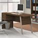 Mesa com 2 Gavetas para Escritório Home Office ME4122 MDP Nogal/Fendi - Gran Belo