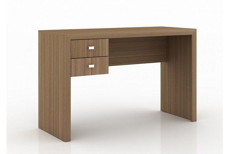 Mesa com 2 Gavetas para Escritório Home Office ME4123 MDP Amendoa G69 - Gran Belo