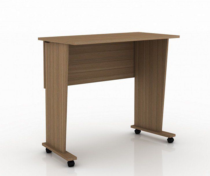 Mesa com rodizio para Escritório Home Office ME4117 MDP Amendoa G69 - Gran Belo