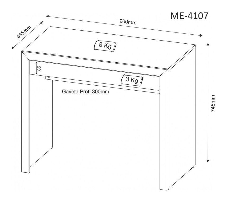 Mesa para Escritório Home Office ME4107 MDP Amendoa G69 - Gran Belo