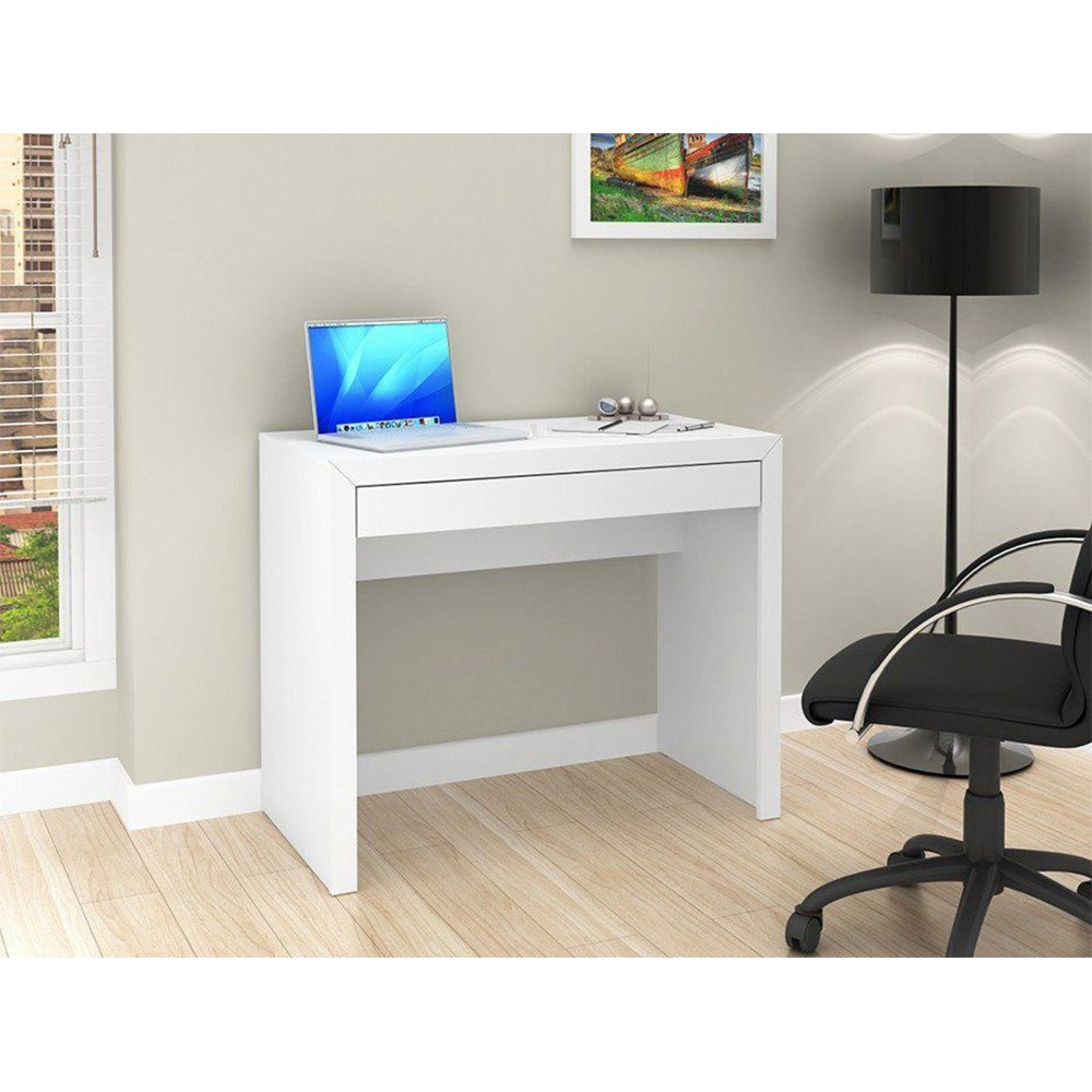 Mesa para Escritório Home Office ME4107 MDP Branco - Gran Belo