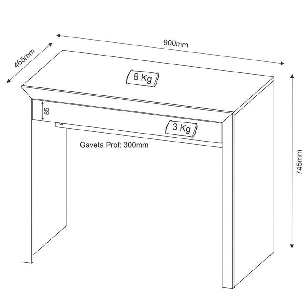 Mesa para Escritório Home Office ME4107 MDP Nogal - Gran Belo