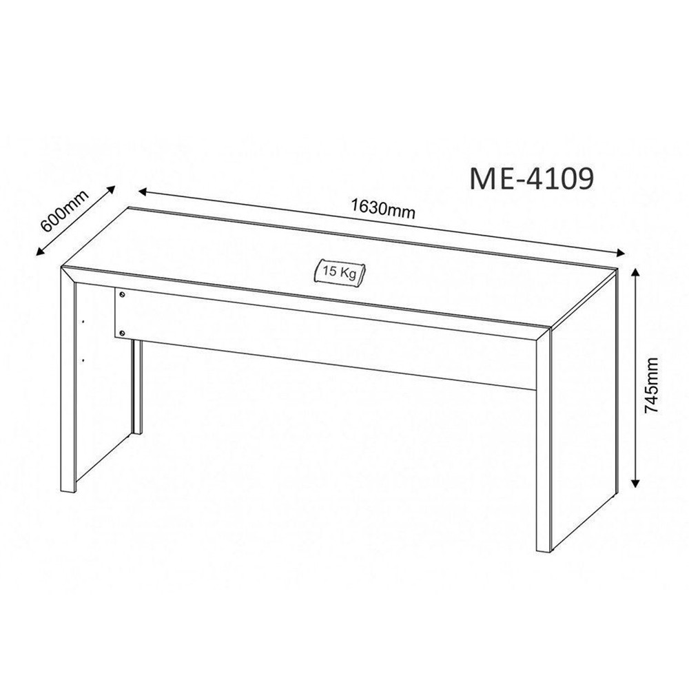 Mesa para Escritório Home Office ME4109 MDP Branco - Gran Belo