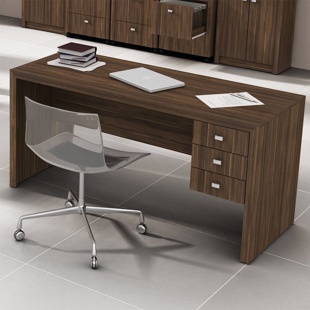 Mesa para Escritório Home Office ME4113 MDP Nogal - Gran Belo