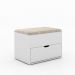 Puff Baú com Gaveta PU2051 Branco/Bege G69 - Tecno Mobili