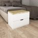 Puff Baú com Gaveta PU2051 Branco/Bege G69 - Tecno Mobili