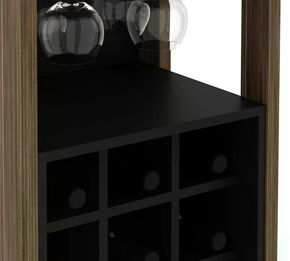 Adega Para Sala de Jantar 09 Garrafas AZ1032 Nogal Preto Tecno Mobili