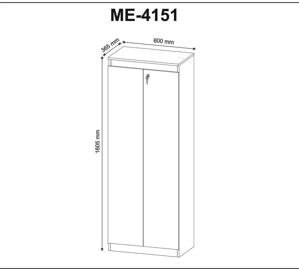 Armário 02 Portas para Escritório Com Chave ME4151 Nogal Tecno Mobili