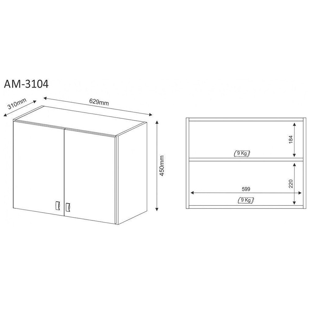 Armário Aéreo Alto AM3104 Branco - Tecno Mobili