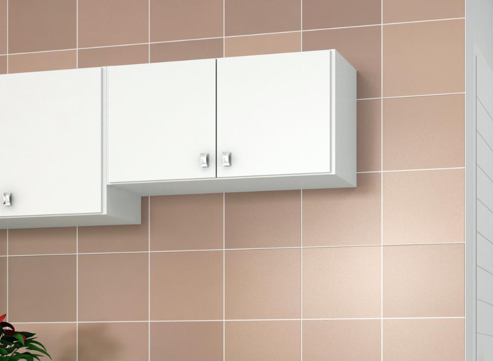 Armário Aéreo Para Lavanderia 02 Portas Multiuso AM3103 Branco Tecno Mobili