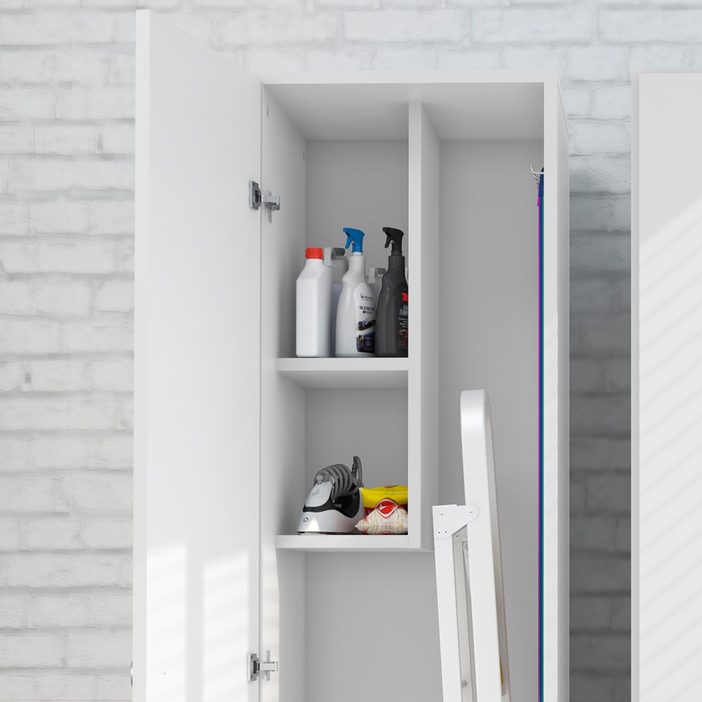 Armário Multiuso 1 Porta 2 Prateleiras AM3107 Branco - Tecno Mobili