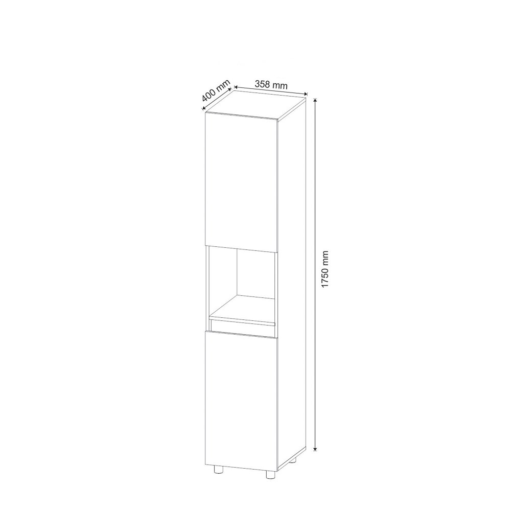 Armário Multiuso 2 Portas 1 Nicho BL3312 Branco - Tecno Mobili