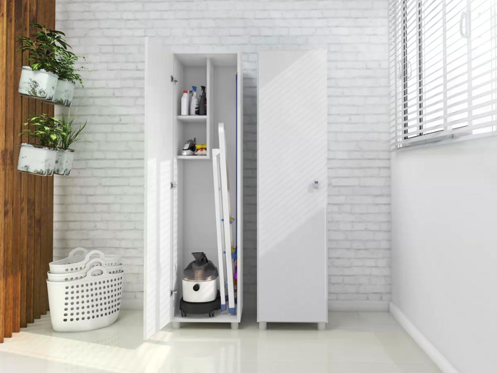 Armário Para Lavanderia 01 Porta AM3107 Branco Tecno Mobili