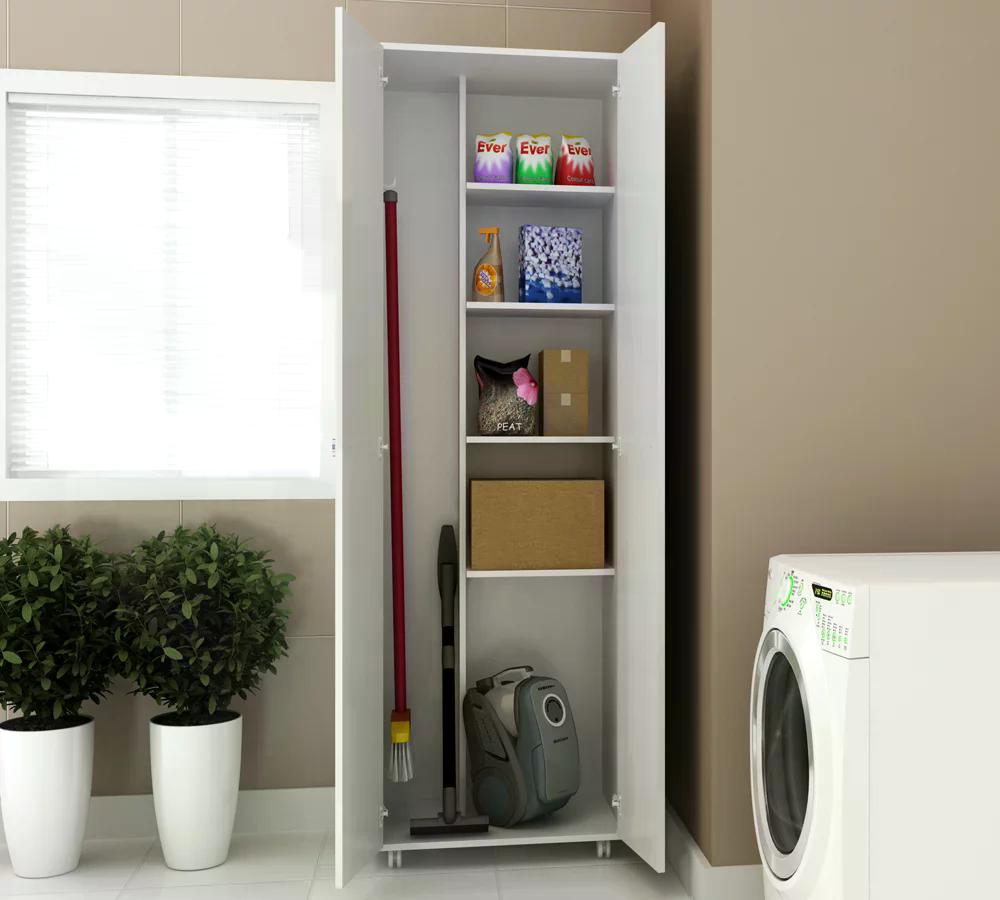 Armário Para Lavanderia 02 Portas Multiuso AM3101 Branco Tecno Mobili