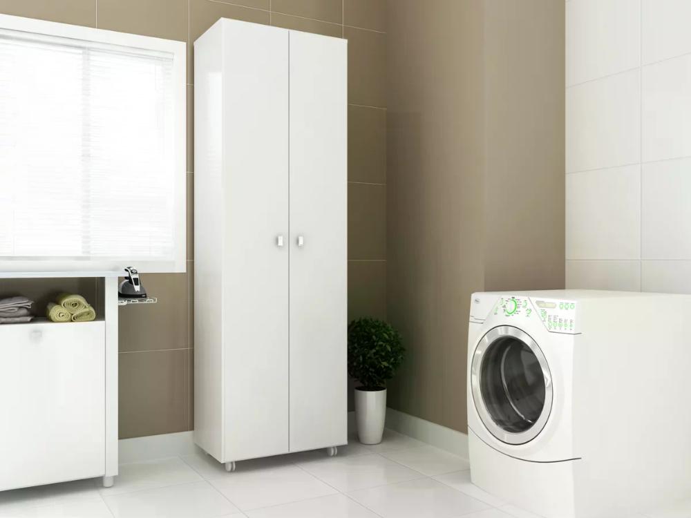Armário Para Lavanderia 02 Portas Multiuso AM3101 Branco Tecno Mobili