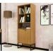 Armario 02 Portas Com Chave Pes Tubular ME4155 Amendoa Preto Tecno Mobili