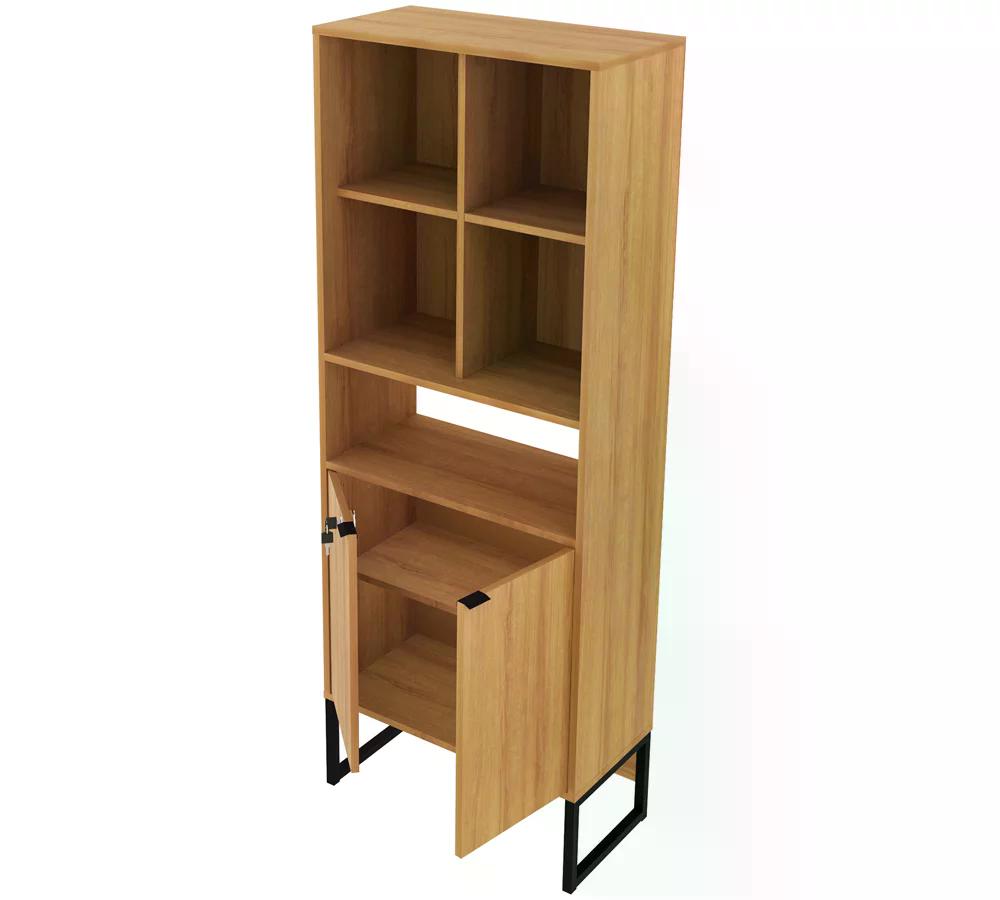 Armario 02 Portas Com Chave Pes Tubular ME4155 Amendoa Preto Tecno Mobili