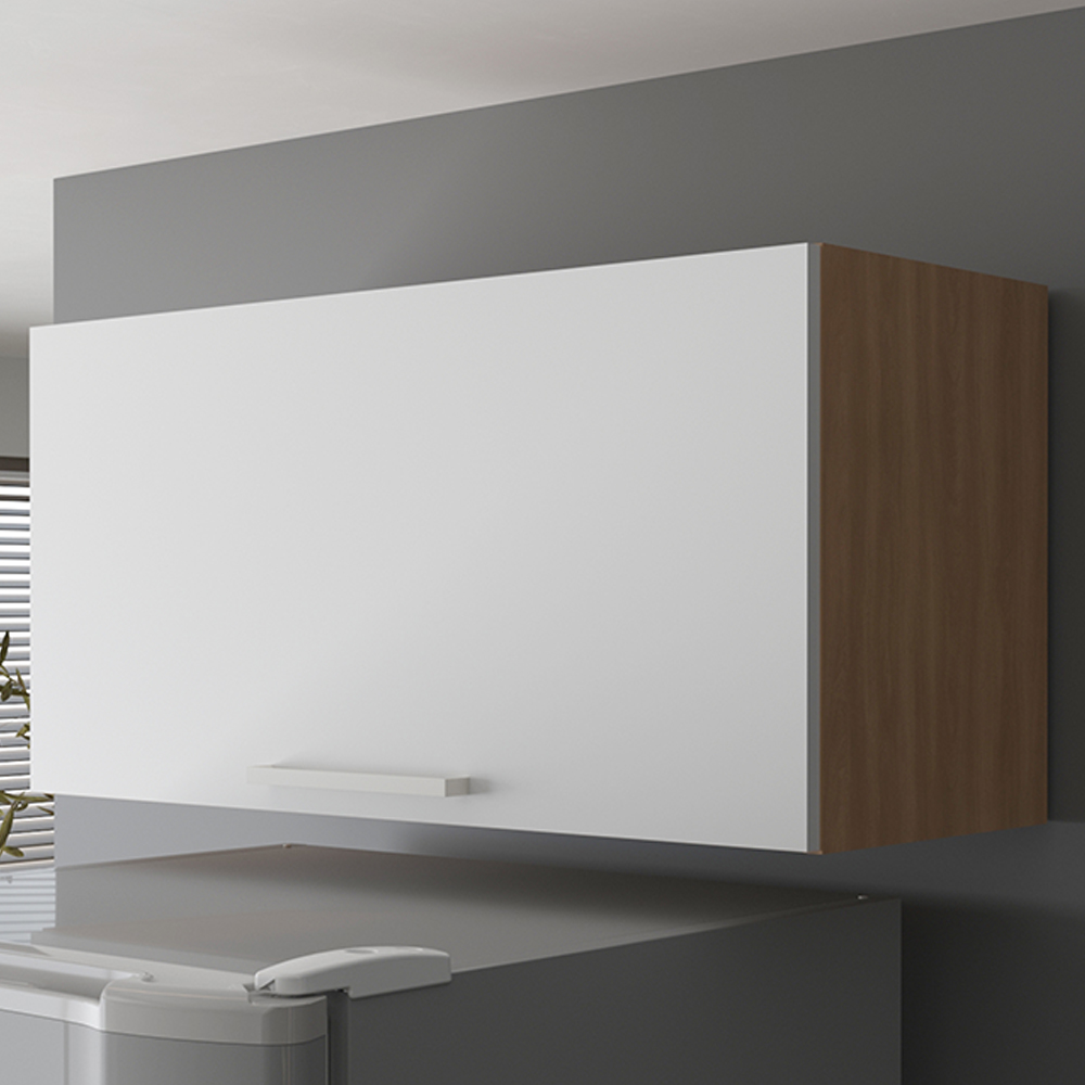 Armario Aereo 1 Porta Basc 80 cm MDP CZ3119 Freijo Branco Tecno Mobili