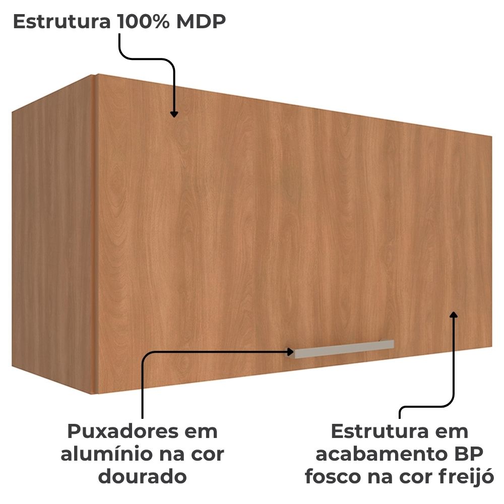 Armario Aereo 1 Porta Basc 80 cm MDP CZ3119 Freijo Tecno Mobili