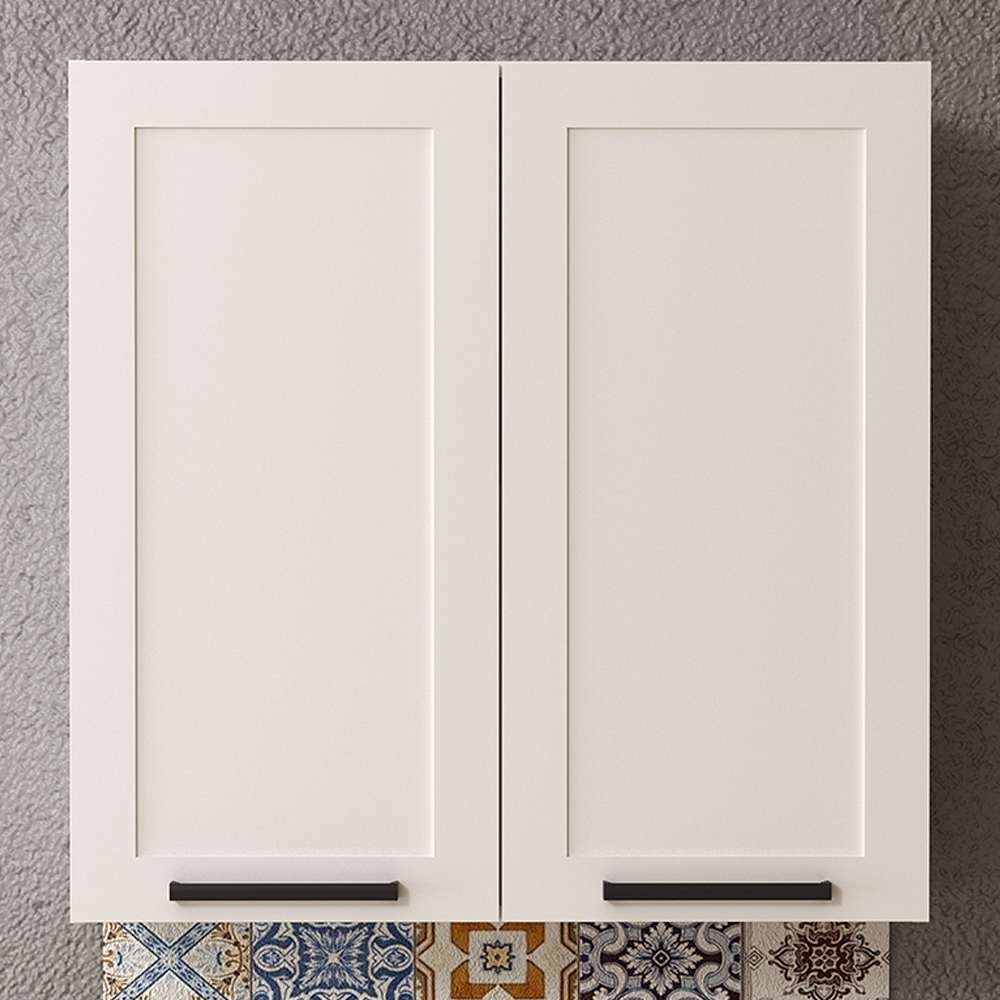 Armario Aereo 2 Portas 80 cm MDF CZ3314 Branco Tecno Mobili