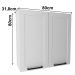 Armario Aereo 2 Portas 80 cm MDF CZ3314 Branco Tecno Mobili
