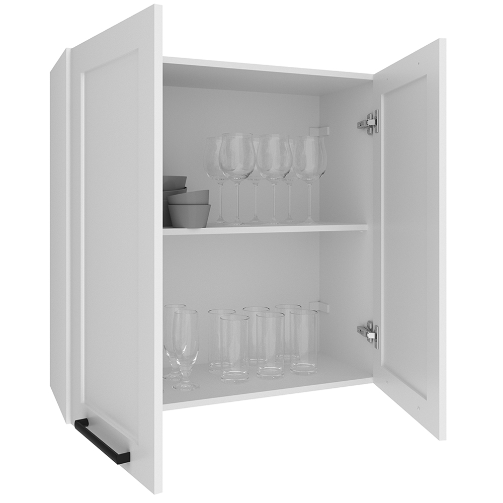 Armario Aereo 2 Portas 80 cm MDF CZ3314 Branco Tecno Mobili