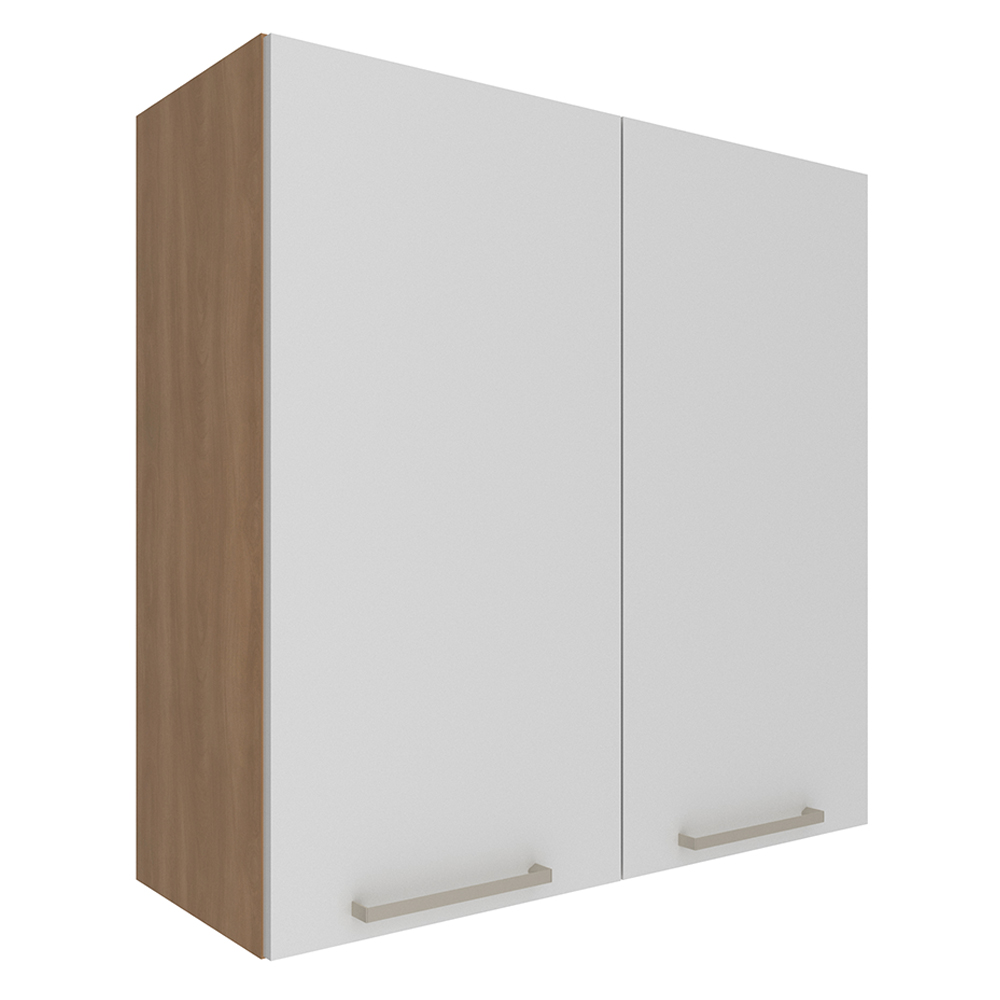 Armario Aereo 2 Portas 80 cm MDP CZ3115 Freijo Branco Tecno Mobili