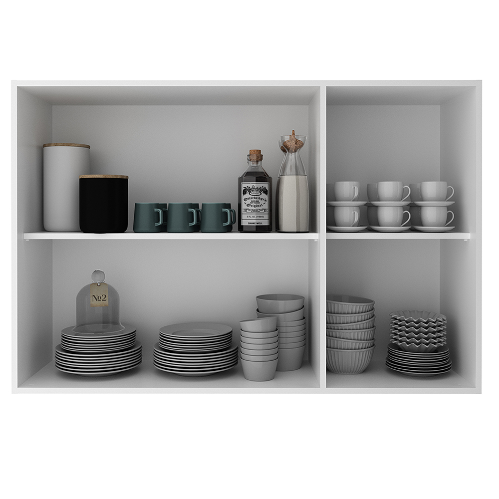 Armario Aereo 3 Portas 120 cm MDF CZ3310 Branco Tecno Mobili